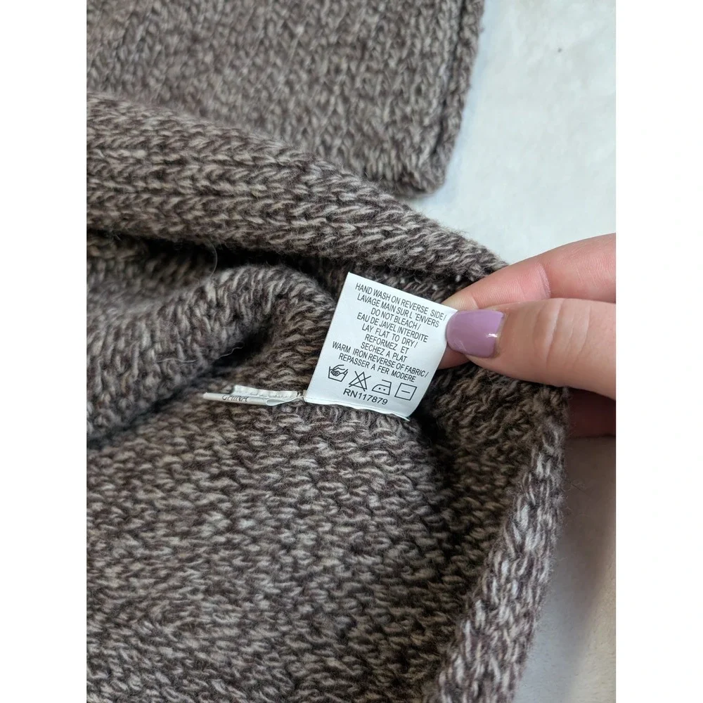 Manoush Knit Cardigan Sweater Pockets Button Front Brown Wool Blend Small‎